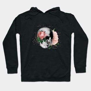 Skull and Pink Roses skull art design 2 Hoodie